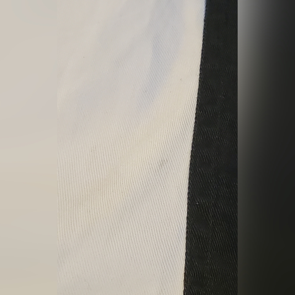 Adobe Rose Black & White Western Fringe Corset Crop Short Sleeve Cotton Shirt Lg - Picture 5 of 13